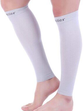 Doc Miller Compression Calf Compression Sleeve, 1 Pair, Grey